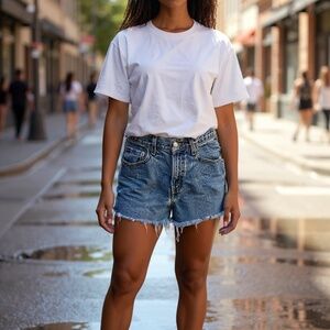 Levi’s 550 Relaxed Fit Cutoff Denim Shorts Sz 28